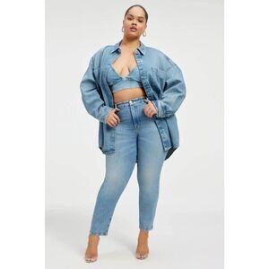 Good American Good classic distressed jeans in Indigo046 Size 16 NEW TAGS